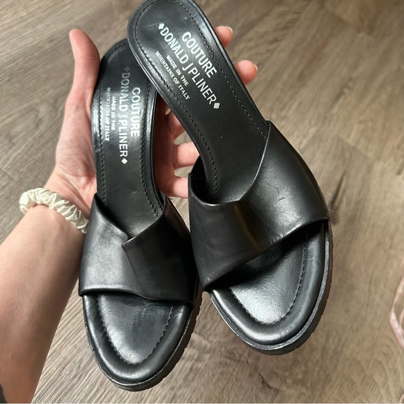 Couture Leather Heeled Sandals - Picture 3 of 6